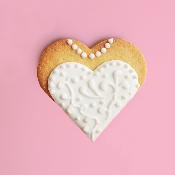 Biscuits coeur robe de mariée