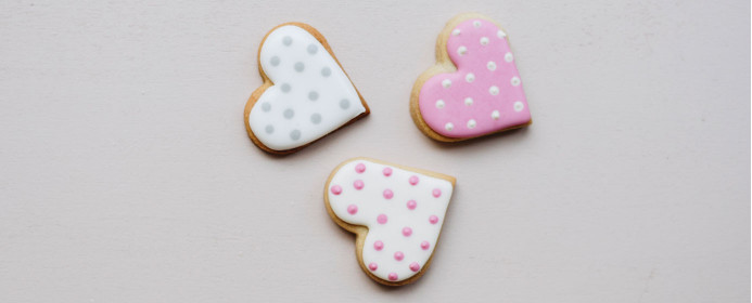 Sablés décorés sur le thème de l'amour